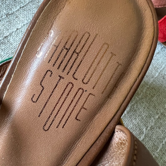 Anthropologie Charlotte Stone Olivia Color Block Leather Suede Sandals - Picture 7 of 15